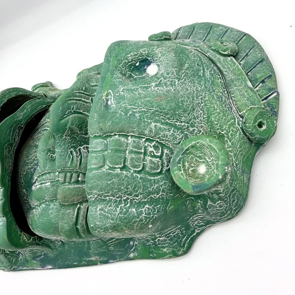 Vintage Mesoamerican Triple‎ Death Mask Three Ages of Man Wall Art Green